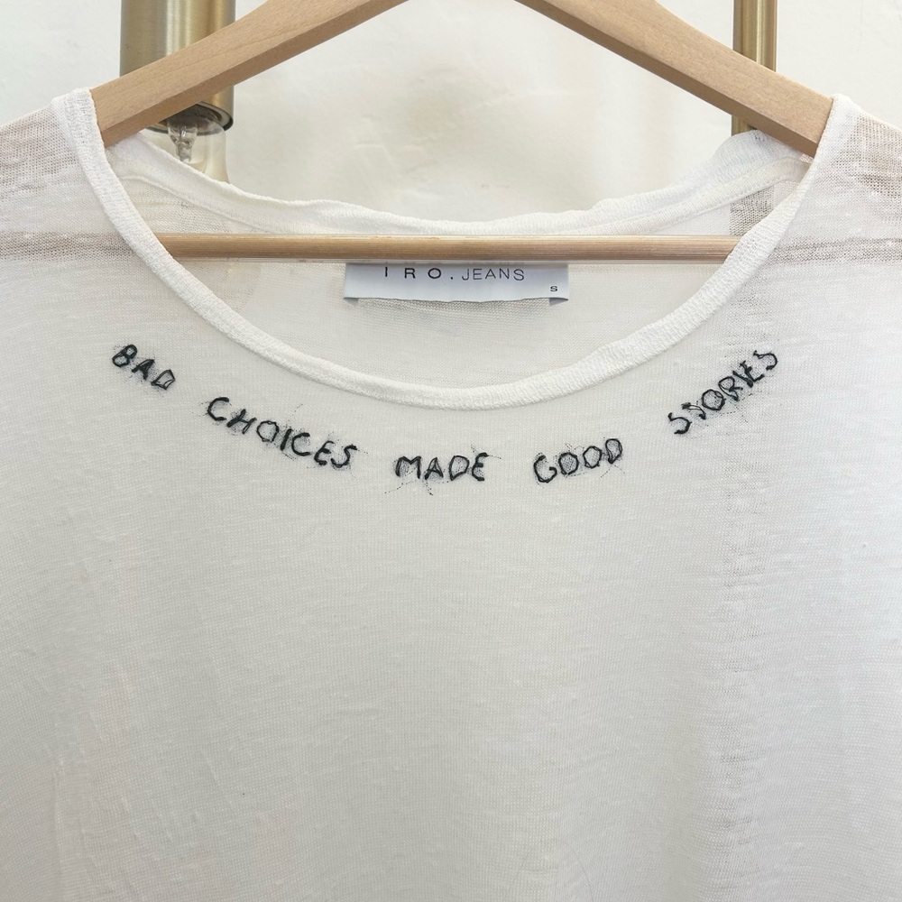 IRO Distressed Linen T-shirt Size Small